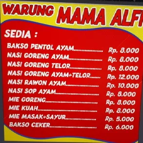 Nasi goreng, Mie Goreng, Mie Kuah, Bakso, Rawon.